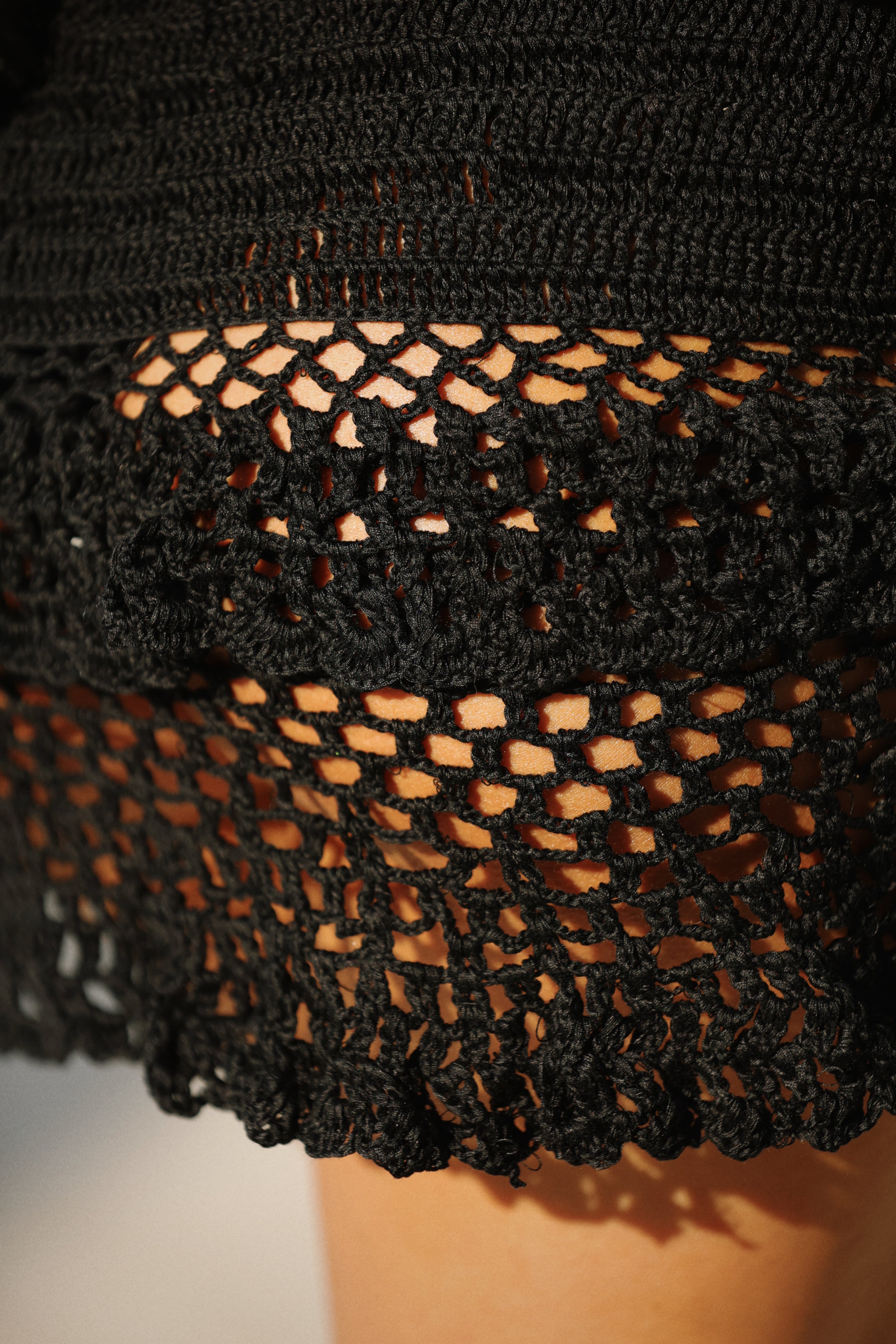 BLACK PEARL CROCHET SKIRT - almaMia swimwear