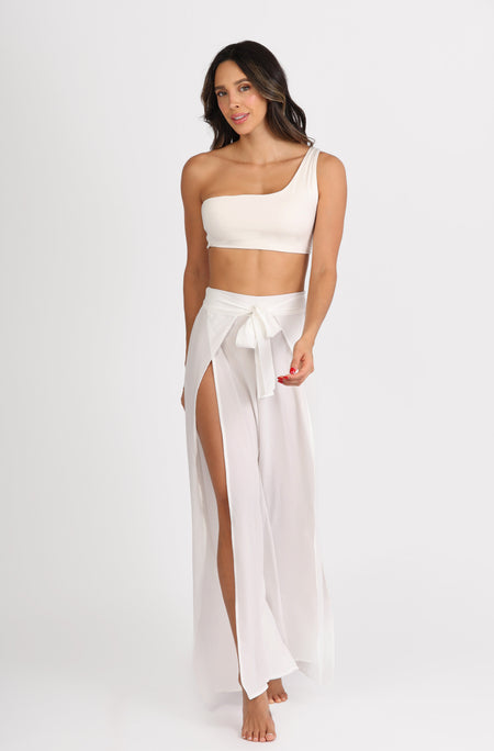 IVORY FLOWY PANTS AlmaMía Store