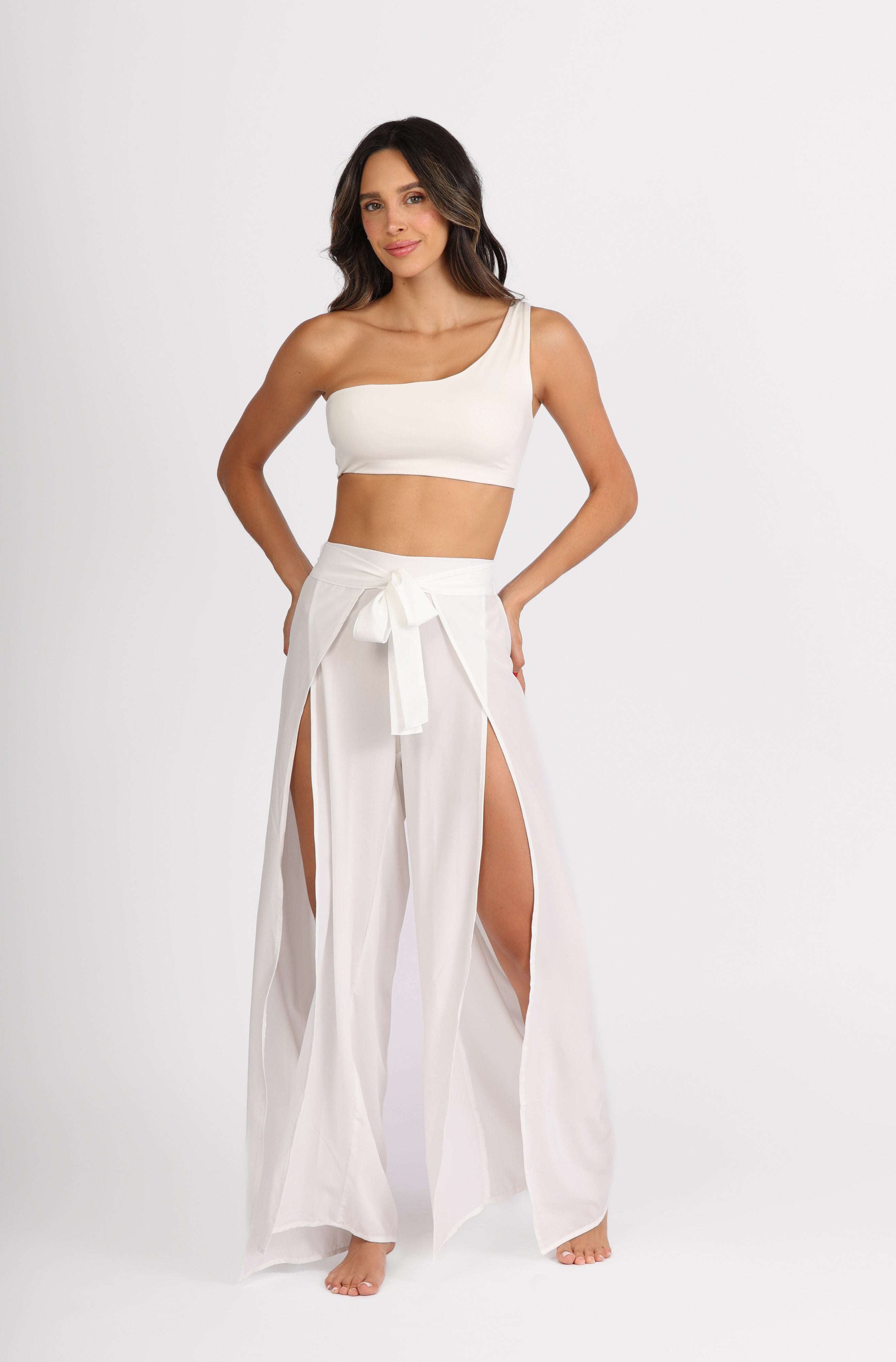 IVORY FLOWY PANTS AlmaMía Store
