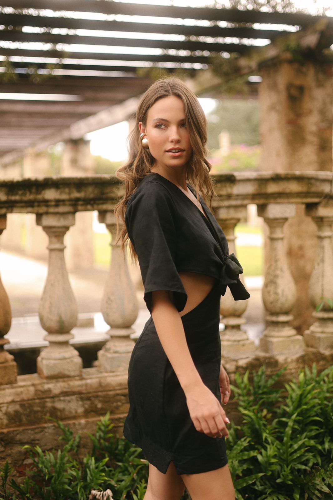OBSIDIAN LINEN DRESS almaMia USA