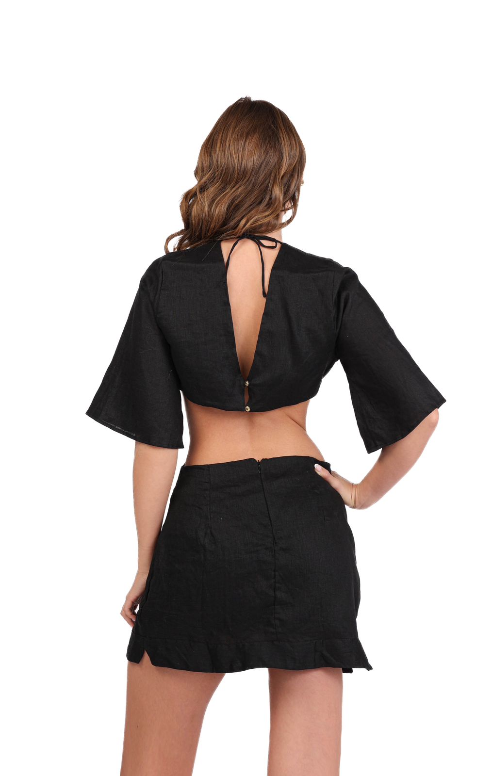 OBSIDIAN LINEN DRESS almaMia USA