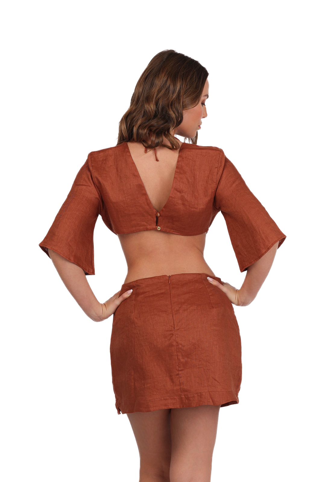 BRONZED LINEN DRESS almaMia USA