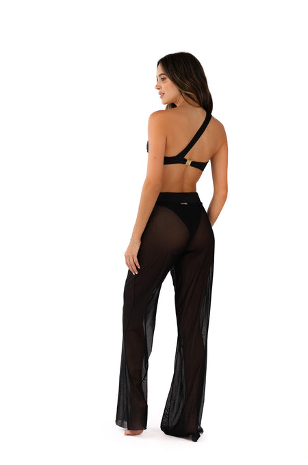 GLOSSY BLACK SAND PANTS AlmaMía Store