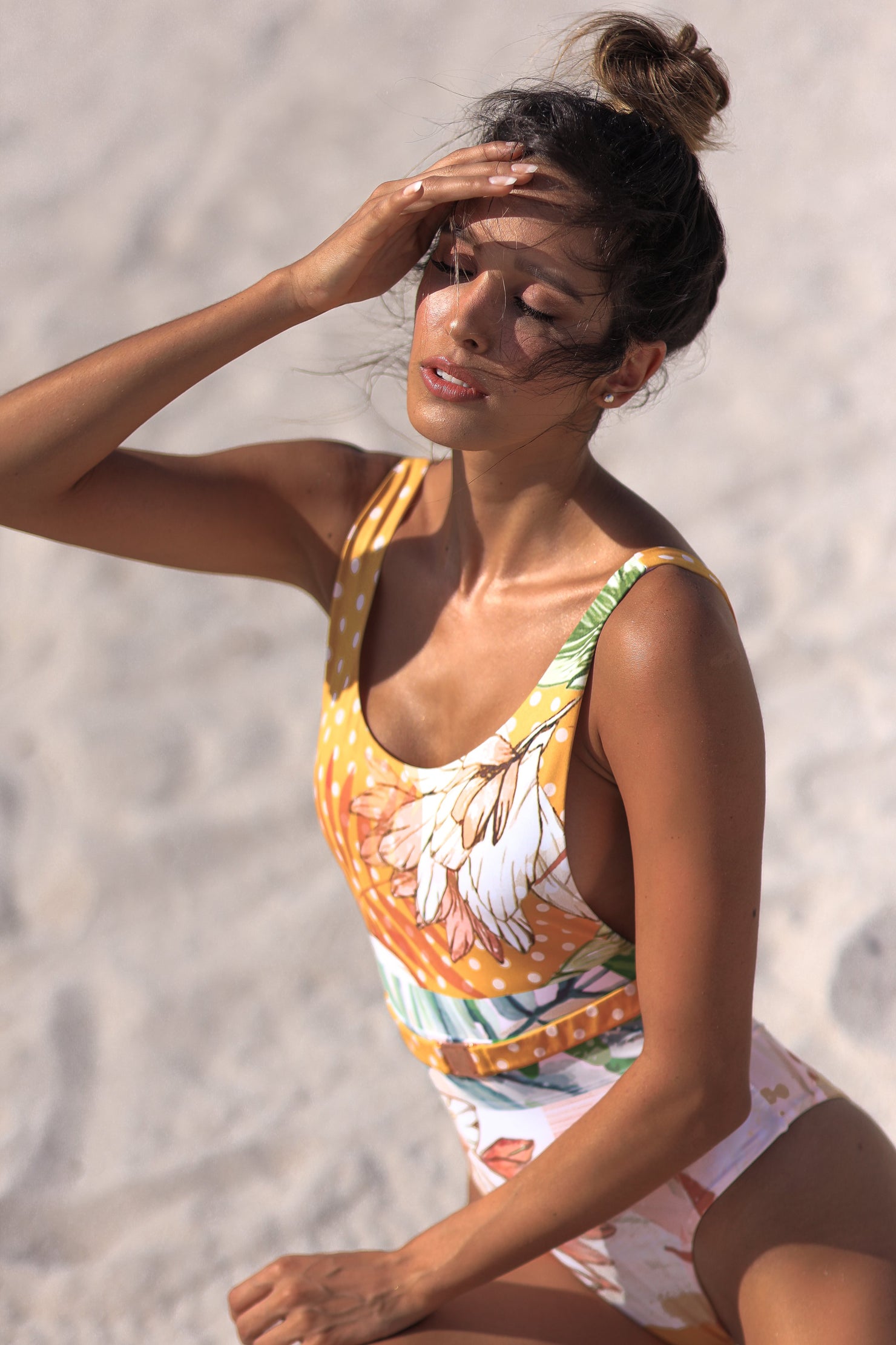 TROPICAL POLKA DOTS ONE PIECE (FINAL SALE)